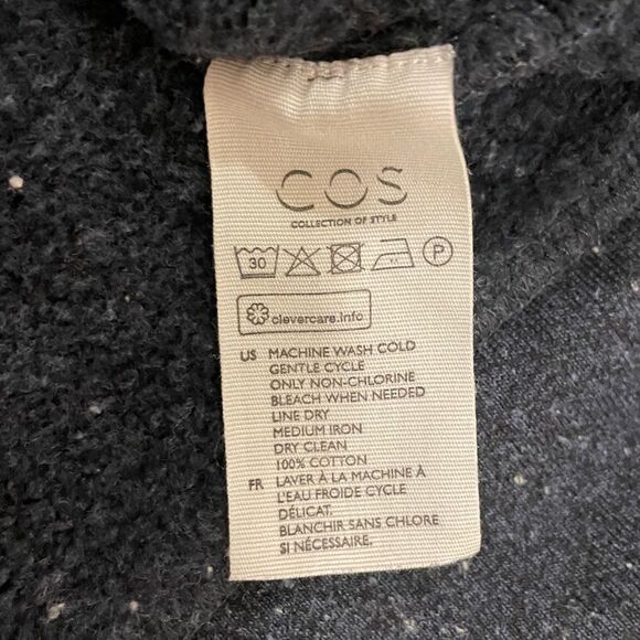 COS Charcoal Blue x White Speckled Sweatshirt Size S EUC - Picture 4 of 5